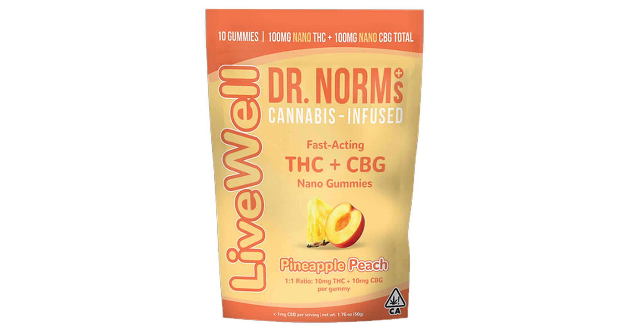 Pineapple Peach CBG 1:1 LiveWell NANO Gummies